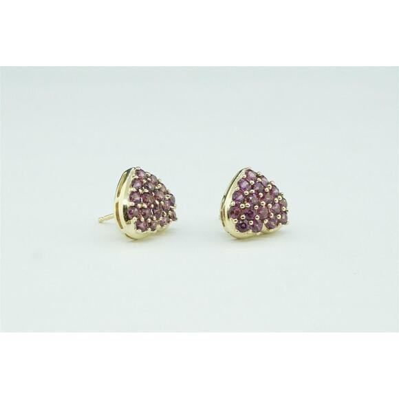 Estate Amethyst 14k Yellow Gold Stud Earrings - Discount Fin - Picture 4 of 5
